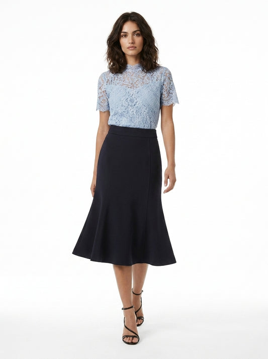 LadyLuxury | Elegant High Waist Chiffon Fishtail Skirt - Flowy Trumpet Silhouette