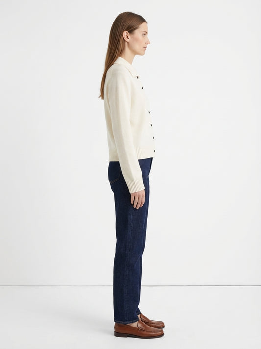 LadyLuxury | Convertible Collar Wool Blend Knit Cardigan - Old Money Aesthetic Two-Way Winter Coat