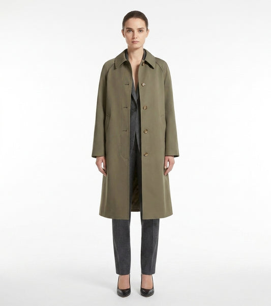 LadyLuxury | British Heritage Long Trench Coat - Classic A-Line Overcoat for Office & Commute