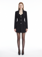 LadyLuxury | Blazer Dress - Pleated Mini with Silver-Tone Buttons