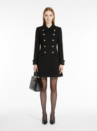 LadyLuxury | Double-Breasted Mini Coat Dress with Gold Crest Buttons