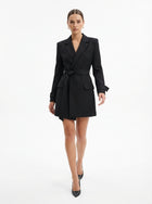 LadyLuxury | Women's Belted Structured Blazer - Retro Korean Fashion Professional Jacket
