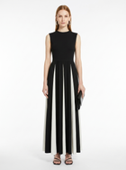 LadyLuxury | Architectural Monochrome Maxi Dress - Elegant Spliced Hem Evening Gown