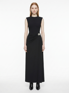 LadyLuxury | Architectural Minimalist Sleeveless Maxi Dress with Metallic Detail
