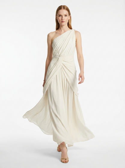 LadyLuxury | Draped One-Shoulder Maxi Dress - Elegant Grecian Evening Gown
