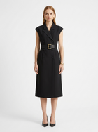 LadyLuxury | Sleeveless Double-Breasted Midi Blazer Dress with Gold-Tone Belt