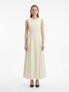 LadyLuxury | Sculptural Pleated Sleeveless A-Line Midi Dress