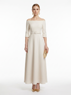 LadyLuxury | Elegant High-Waist A-Line Maxi Dress - Long Sleeve Crew Neck