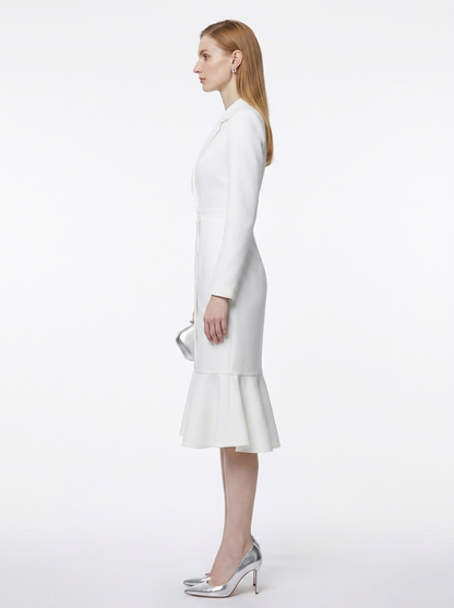LadyLuxury | Architectural Tailored Blazer Midi Dress with Mermaid Hem