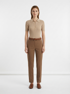 LadyLuxury | Ribbed Knit Short Sleeve Polo - Minimalist Cropped Top