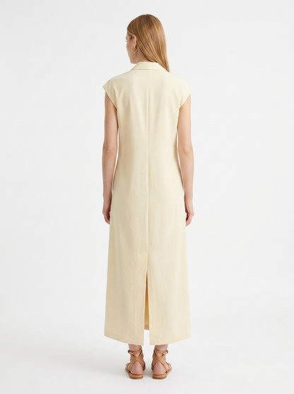 LadyLuxury | Sleeveless Trench Maxi Dress with Belted Waist