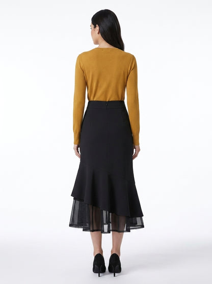 LadyLuxury | Elegant High Waist Office Suit Skirt with Pockets - Mid-Length