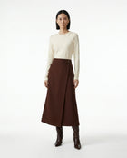 LadyLuxury | Woolen High Waist Straight Skirt - Elegant Slim Fit Office Midi Skirt