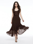 LadyLuxury | Elegant High Waist Fishtail Chiffon Skirt - Irregular Ruffle Party Skirt