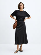 LadyLuxury | Elegant Chinese Style Jacquard Umbrella Skirt - Deep Sea Blue