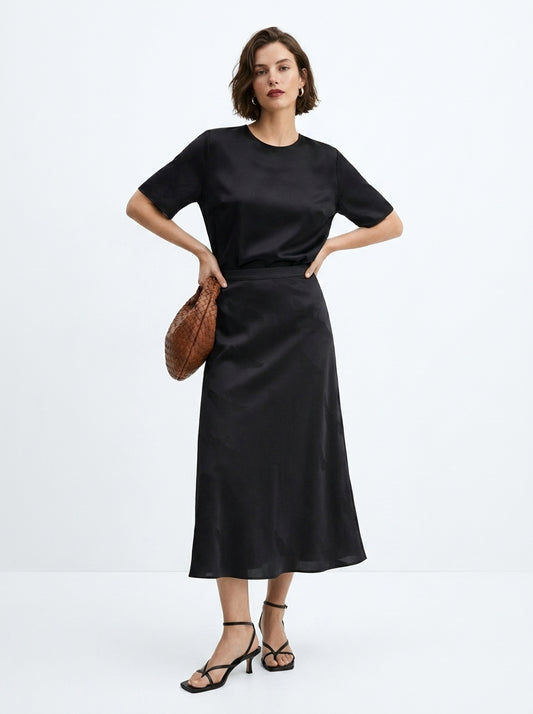 LadyLuxury | Elegant Chinese Style Jacquard Umbrella Skirt - Deep Sea Blue