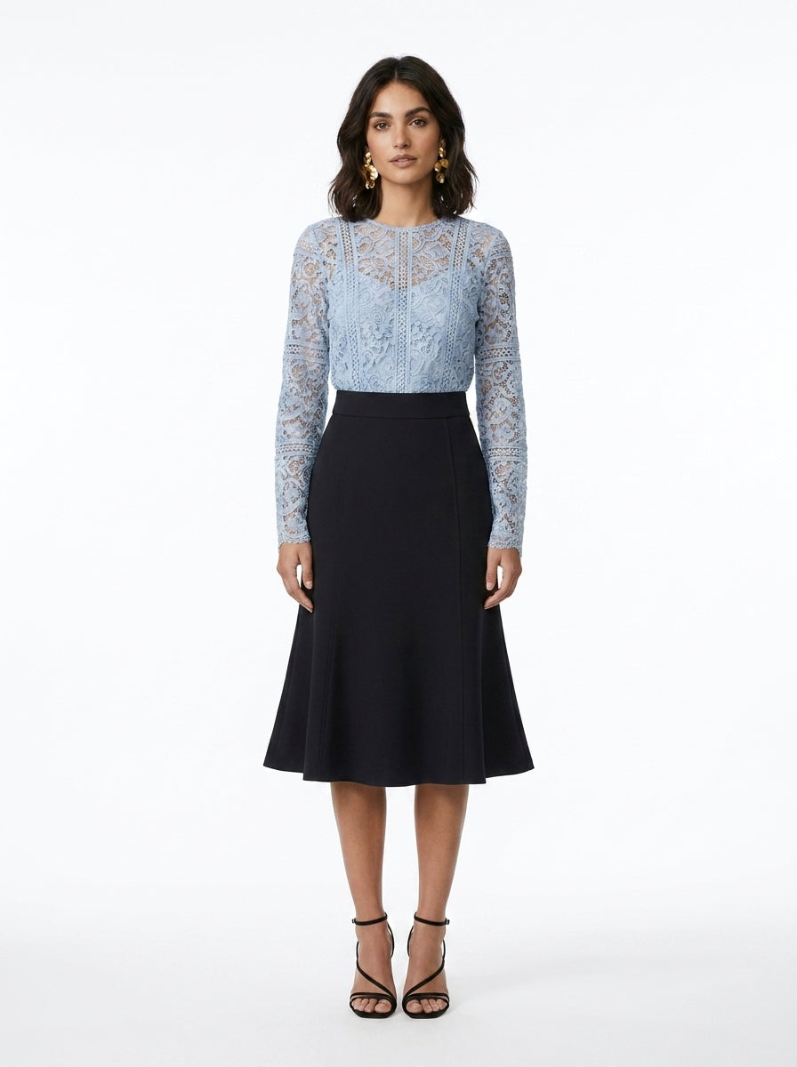 LadyLuxury | Elegant High Waist Chiffon Fishtail Skirt - Flowy Trumpet Silhouette