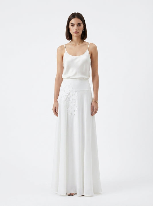 LadyLuxury | Elegant Lace Trim A-Line Midi Skirt - Summer Casual Loose Fit