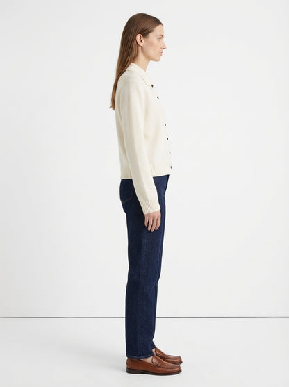 LadyLuxury | Convertible Collar Wool Blend Knit Cardigan - Old Money Aesthetic Two-Way Winter Coat