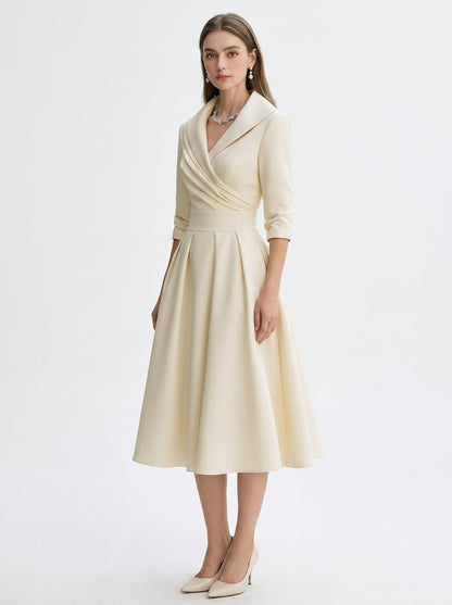 LadyLuxury | Elegant V-Neck Long Sleeve Maxi Dress - Slimming A-Line Evening Gown