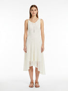 LadyLuxury | Lace Mesh V-Neck Pleated Sundress - Elegant Fairycore Beige Midi