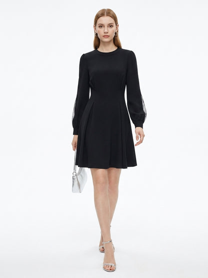LadyLuxury | French Waist Black Dress - Minimalist Office Chic A-Line Mini