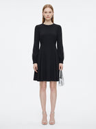 LadyLuxury | French Waist Black Dress - Minimalist Office Chic A-Line Mini