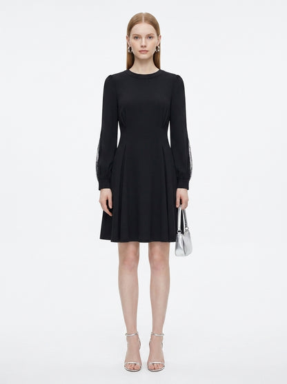 LadyLuxury | French Waist Black Dress - Minimalist Office Chic A-Line Mini