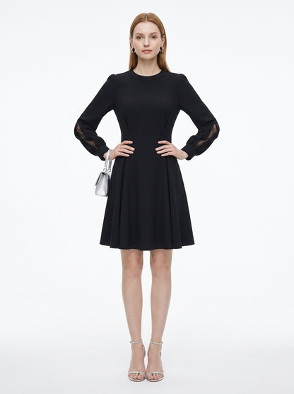LadyLuxury | French Waist Black Dress - Minimalist Office Chic A-Line Mini