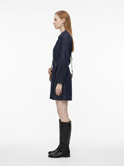 LadyLuxury | Office Chic Long Sleeve Wrap Midi Dress with Waist Tie