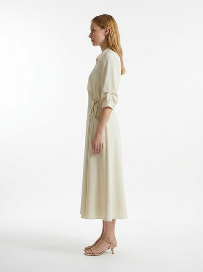 LadyLuxury | Elegant Wrap A-Line Dress with Turn-Down Collar