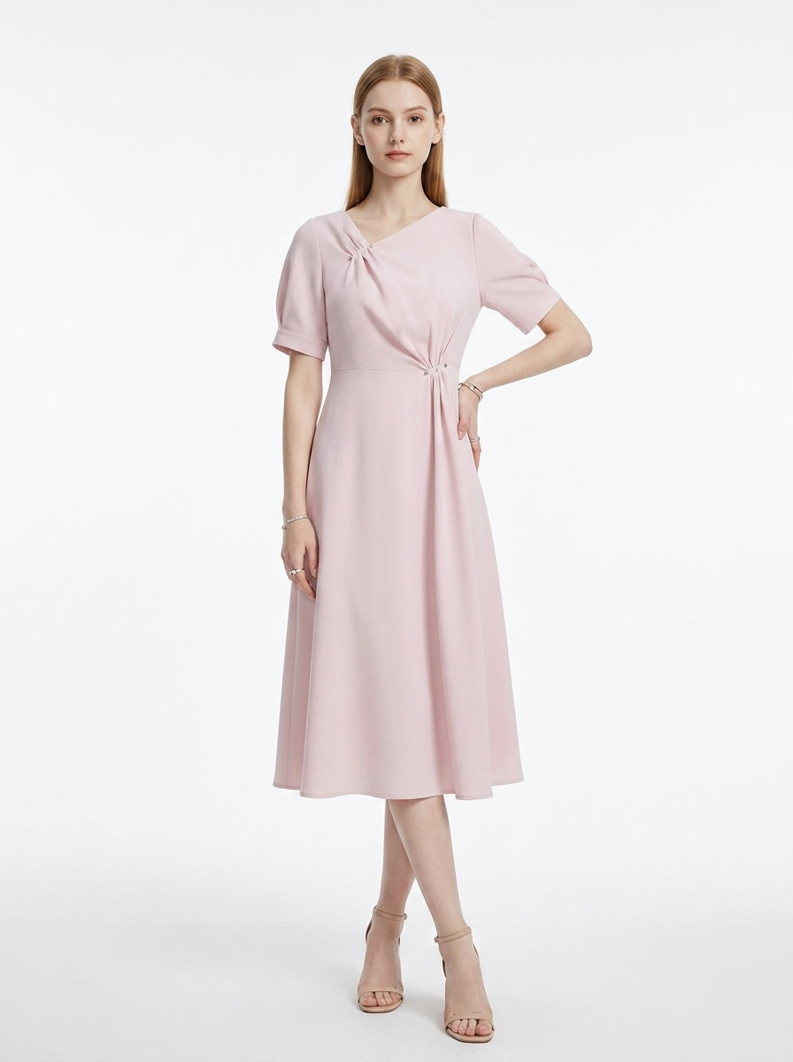 LadyLuxury | Plus Size Slimming Little Black Dress - Waist-Defining Chic Office Summer Wear