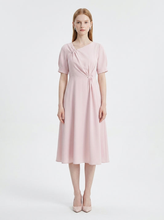 LadyLuxury | Plus Size Slimming Little Black Dress - Waist-Defining Chic Office Summer Wear