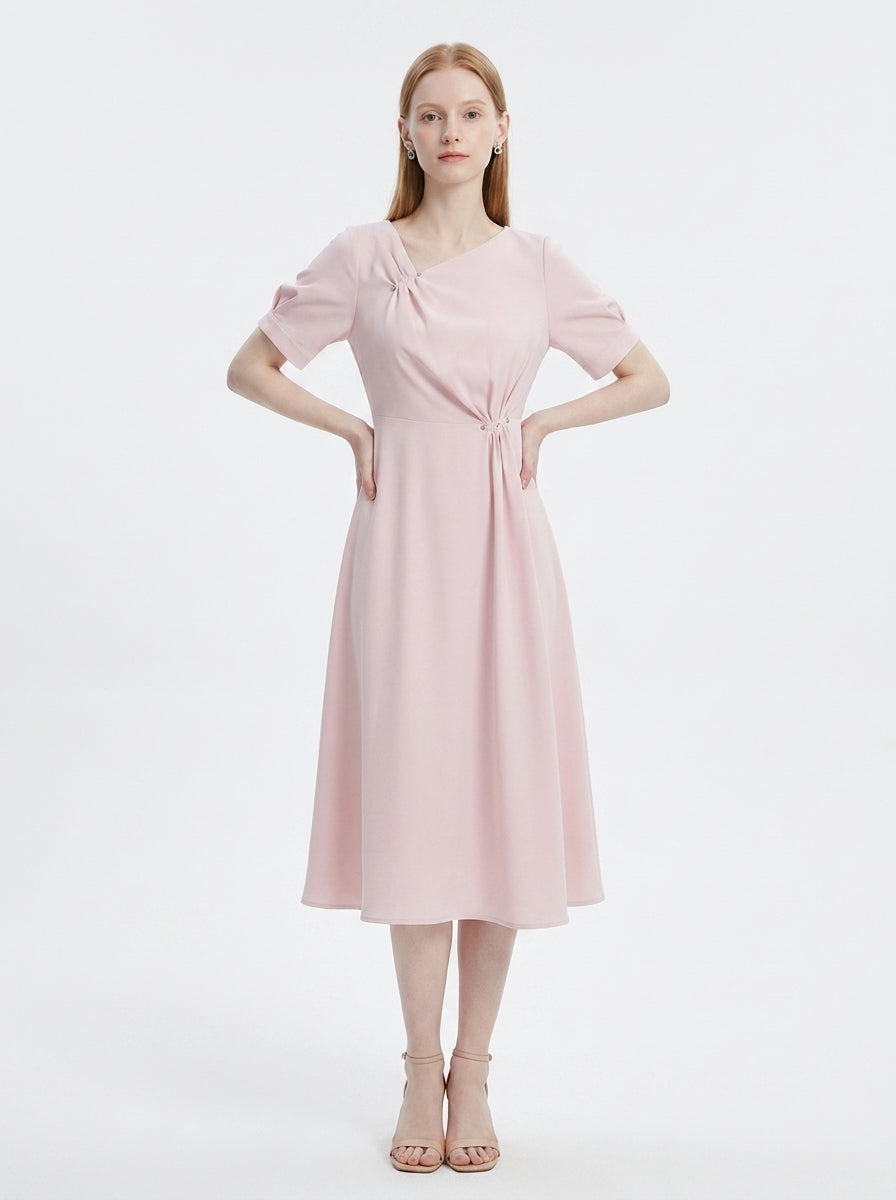 LadyLuxury | Plus Size Slimming Little Black Dress - Waist-Defining Chic Office Summer Wear