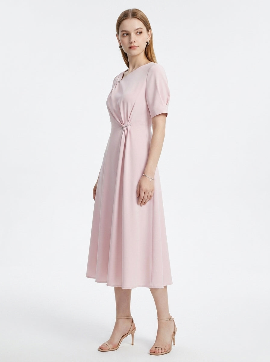 LadyLuxury | Plus Size Slimming Little Black Dress - Waist-Defining Chic Office Summer Wear