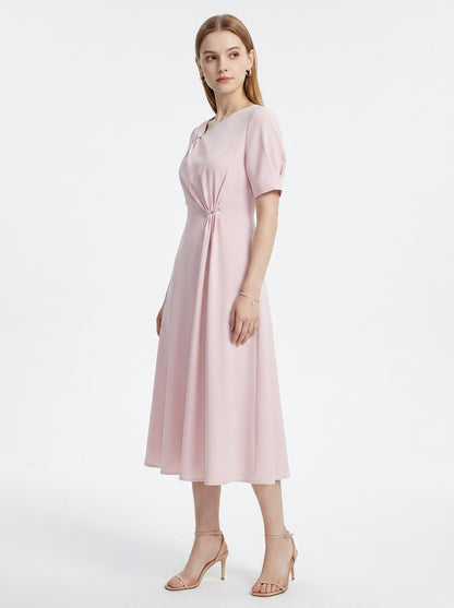 LadyLuxury | Plus Size Slimming Little Black Dress - Waist-Defining Chic Office Summer Wear