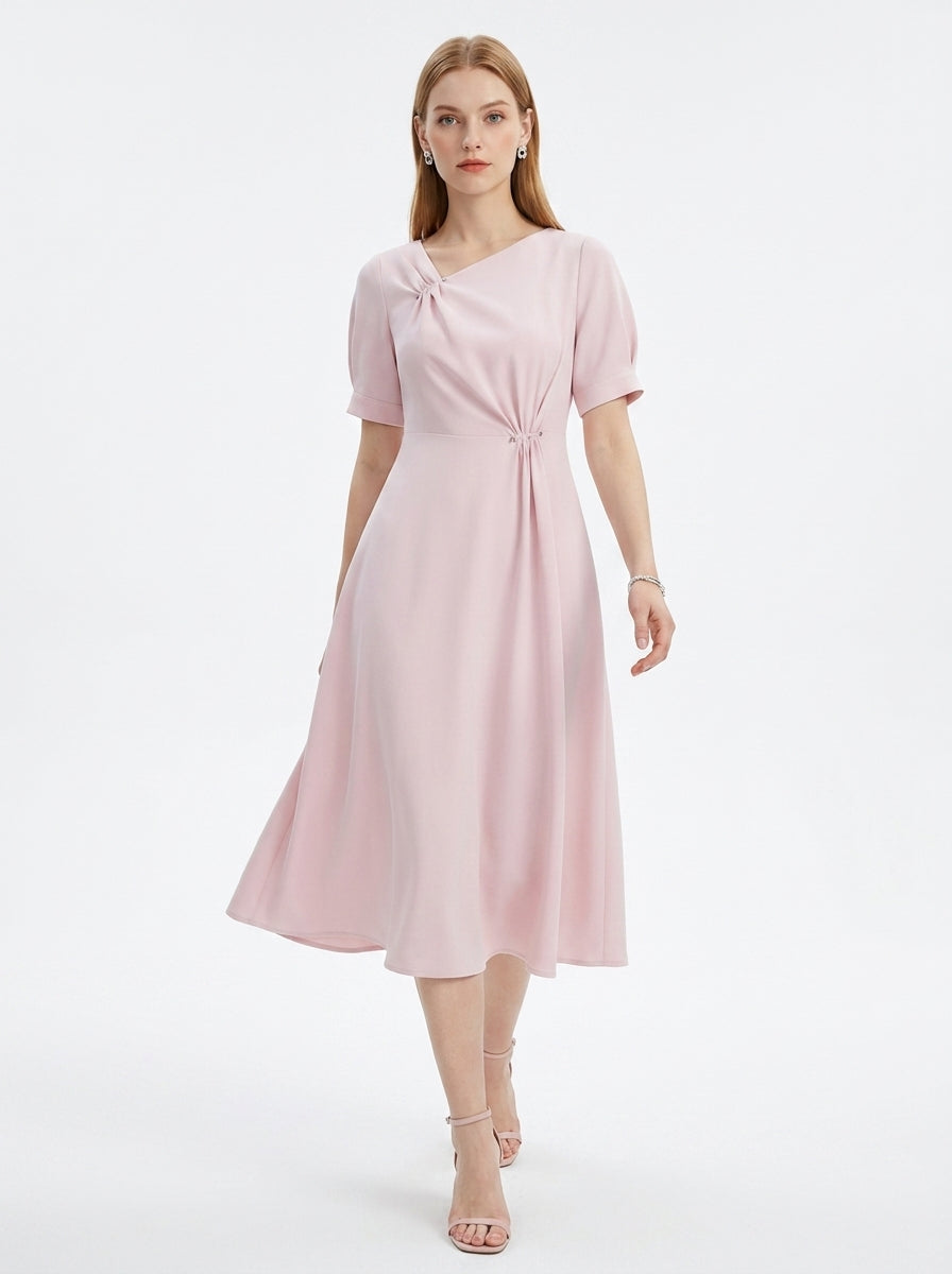 LadyLuxury | Plus Size Slimming Little Black Dress - Waist-Defining Chic Office Summer Wear