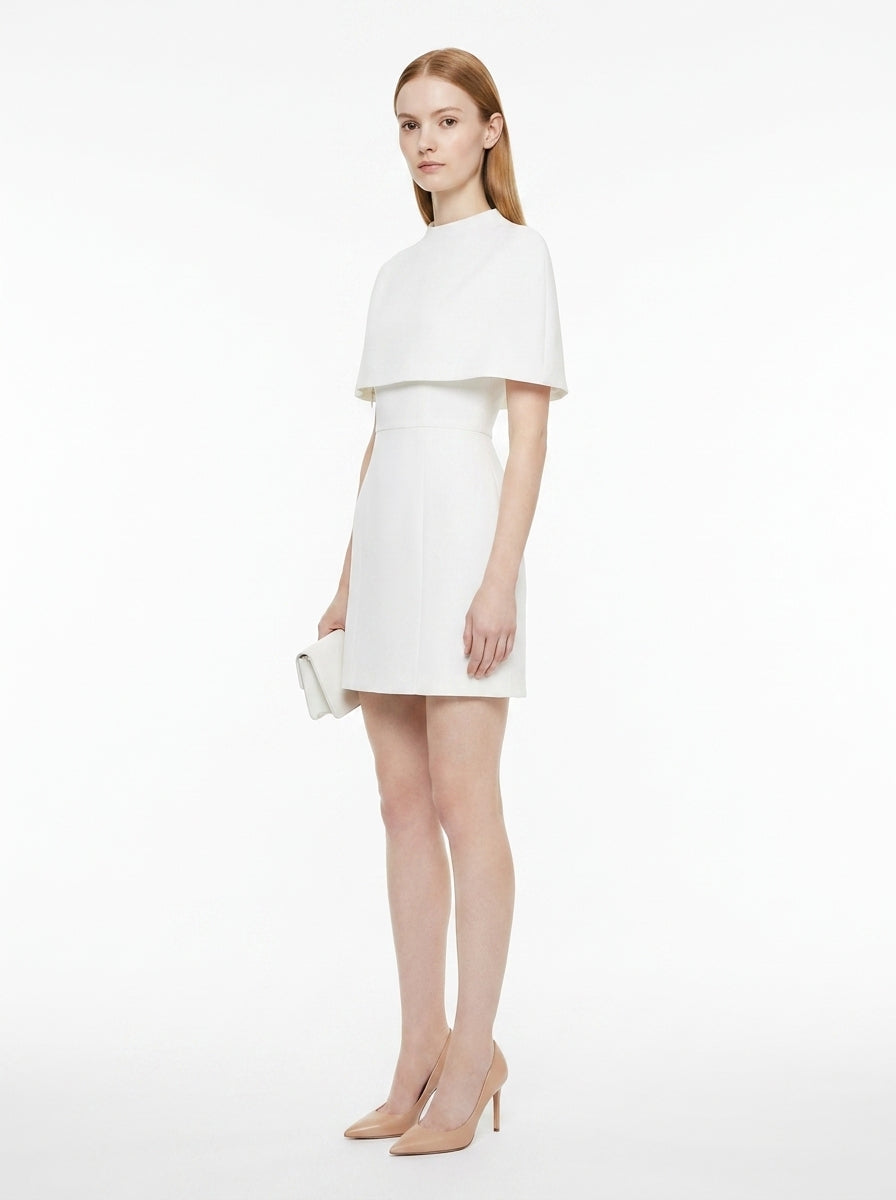 LadyLuxury | Elegant Waist-Cinching Sleeveless Cape Dress - Sophisticated Party & Banquet Wear