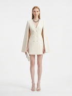 LadyLuxury | Double-Breasted Shawl Cloak Suit Dress - Elegant Autumn Office Wear