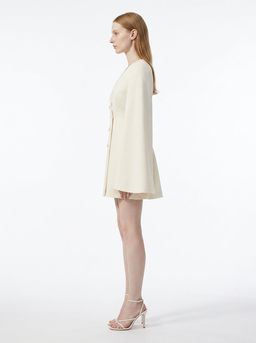 LadyLuxury | Double-Breasted Shawl Cloak Suit Dress - Elegant Autumn Office Wear
