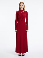 LadyLuxury | Asymmetrical Cutout Maxi Dress with Metallic Detail