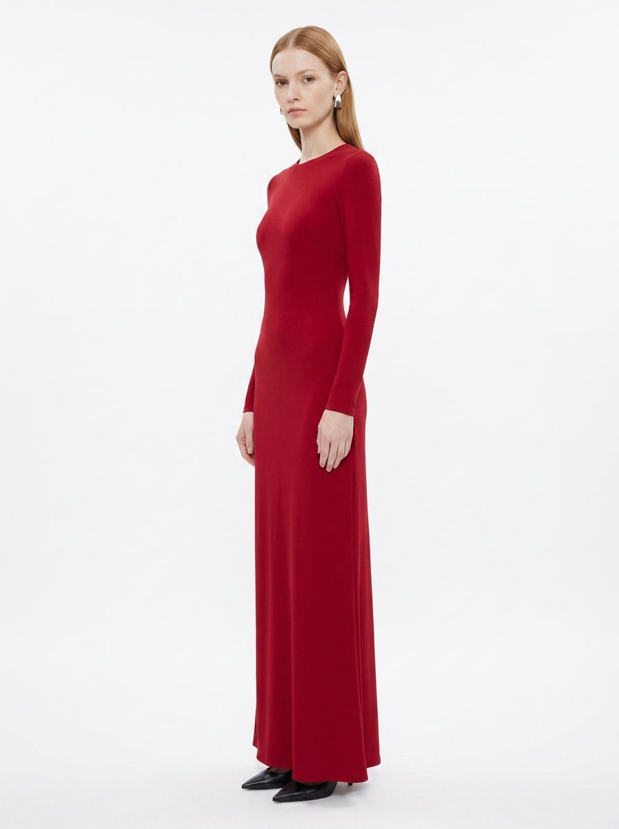 LadyLuxury | Asymmetrical Cutout Maxi Dress with Metallic Detail