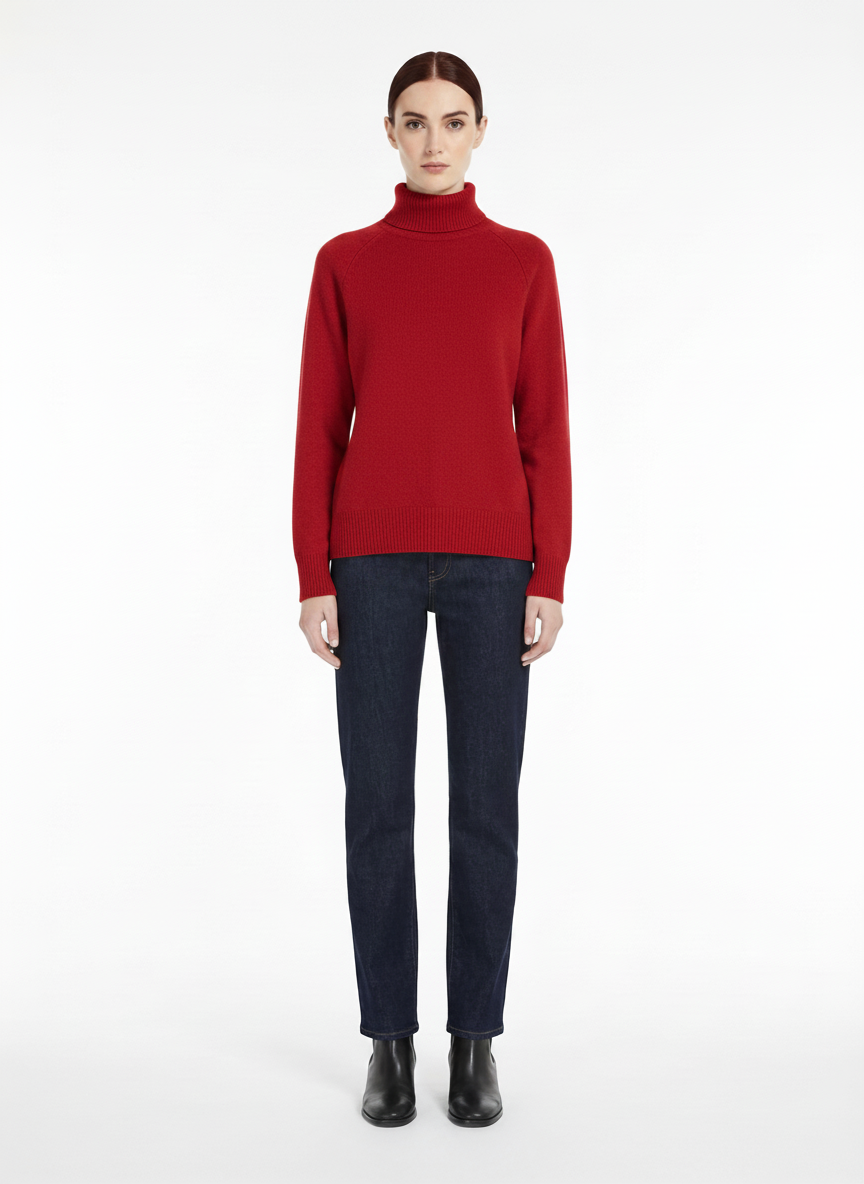 LadyLuxury | Cashmere Blend Oversized Turtleneck Sweater - Effortless Winter Minimalism