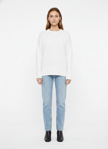 LadyLuxury | Oversized Knit Crewneck Sweater - Minimalist Winter Essential