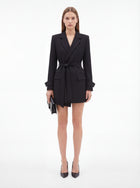 LadyLuxury | Women's Belted Structured Blazer - Retro Korean Fashion Professional Jacket