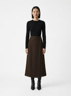 LadyLuxury | Woolen High Waist Straight Skirt - Elegant Slim Fit Office Midi Skirt