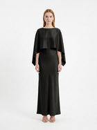 LadyLuxury | Elegant Cape Sleeve Maxi Dress - Pleated A-Line Evening Gown
