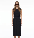 LadyLuxury | Elegant Sleeveless Belted Midi Dress - Single-Breasted Tailored Fit