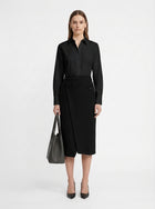 LadyLuxury | Minimalist Wrap A-Line Midi Skirt - Sophisticated Office Commuter Style