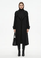 LadyLuxury | Double-Breasted Wool Blend Long Coat - Classic British Heritage Overcoat